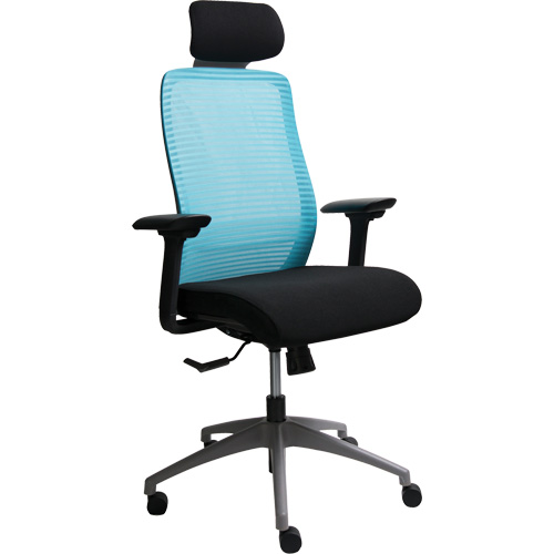 Era Series Adjustable Office Chair with Headrest, Fabric/Mesh, Blue, 275 lbs. Capacity Ontario Safety Products