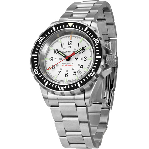 Grande montre automatique de plong&eacute;e &eacute;dition arctique GSAR avec bracelet en acier inoxydable, Num&eacute;rique, &agrave; piles, 41 mm, Argent Ontario Safety Products
