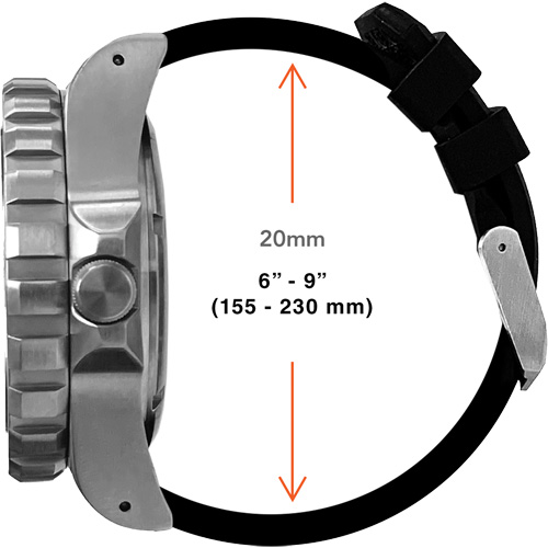 Grande montre automatique de plong&eacute;e, Num&eacute;rique, &agrave; piles, 41 mm, Noir Ontario Safety Products