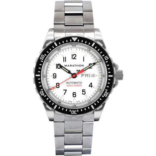 Tr&egrave;s grande montre automatique &eacute;dition arctique avec jour/date avec bracelet en acier inoxydable, Num&eacute;rique, &agrave; piles, 46 mm, Argent Ontario Safety Products