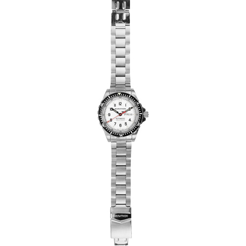 Tr&egrave;s grande montre automatique &eacute;dition arctique avec jour/date avec bracelet en acier inoxydable, Num&eacute;rique, &agrave; piles, 46 mm, Argent Ontario Safety Products