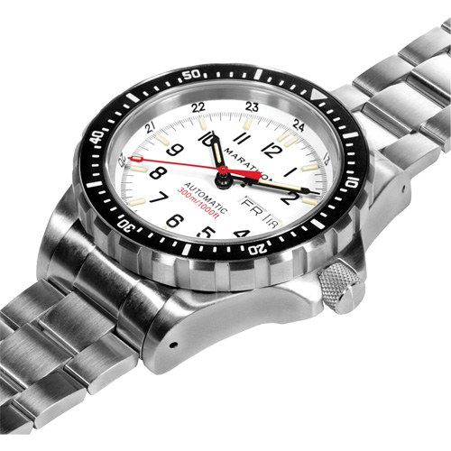 Tr&egrave;s grande montre automatique &eacute;dition arctique avec jour/date avec bracelet en acier inoxydable, Num&eacute;rique, &agrave; piles, 46 mm, Argent Ontario Safety Products