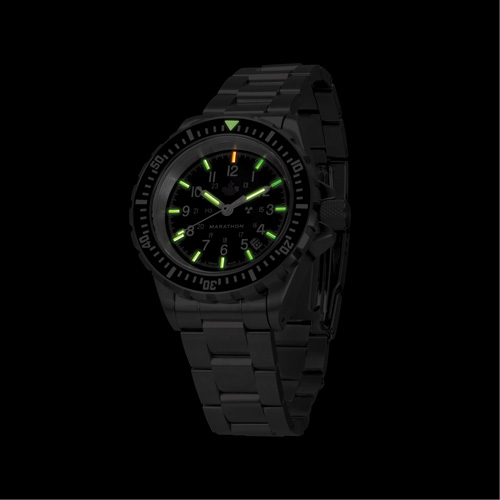 Grande montre automatique de plong&eacute;e avec feuille d'&eacute;rable gris et bracelet en acier inoxydable, Num&eacute;rique, &agrave; piles, 41 mm, Argent Ontario Safety Products