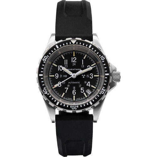 Montre Steel Navigator avec date sur ensemble bracelet en caoutchouc noir de trois morceaux, Num&eacute;rique, &agrave; piles, 36 mm, Noir Ontario Safety Products