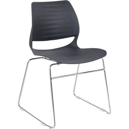 Stacking Chairs, Polypropylene, 32" High, 250 lbs. Capacity, Black Ontario Safety Products