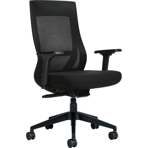 Chaise &agrave; dossier moyen avec m&eacute;canisme &agrave; basculement synchronis&eacute; &agrave; d&eacute;tection de poids , Mailles, Noir Ontario Safety Products