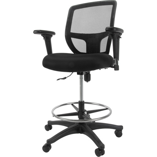 Mesh Work Stool, Mobile, Adjustable Height, 450 lbs. Capacity Ontario Safety Products