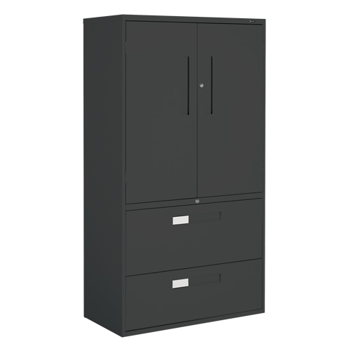 Multi-Stor Cabinet, Steel, 3 Shelves, 65-1/4" H x 36" W x 18" D, Black Ontario Safety Products