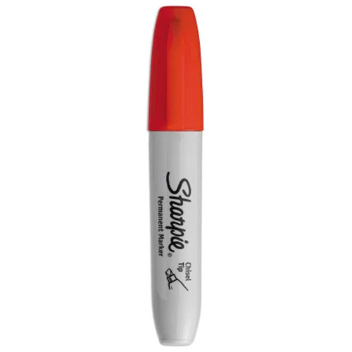 Permanent Marker, Chisel, Red Ontario Safety Products