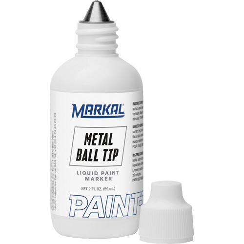 Paint-Riter&reg; Metal Ball Tip, Liquid, White Ontario Safety Products