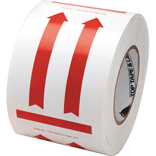 This Side Up Pictogram Special Handling Labels, 6" L x 4" W, Red on White Ontario Safety Products