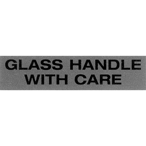 "Glass Handle with Care" Special Handling Labels, 5" L x 2" W, Black on Red Ontario Safety Products