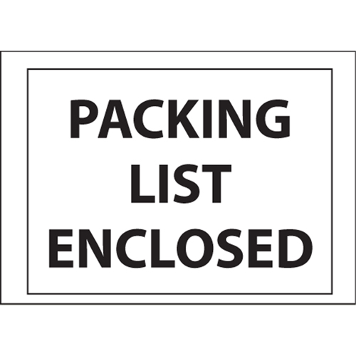 Packing List Envelopes, 4" L x 5" W, Backloading Style Ontario Safety Products