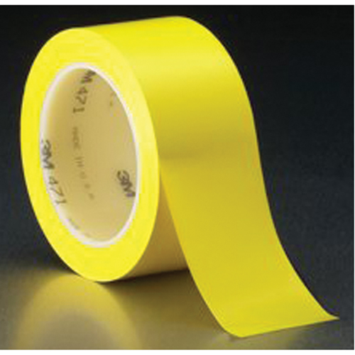 471 Vinyl Tape, 50.8 mm (2") W x 32.9 m (108') L, 5.3 mils, Yellow Ontario Safety Products
