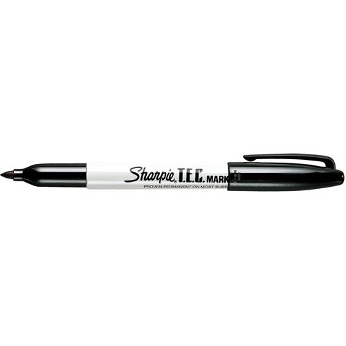 T.E.C. Permanent Marker, Fine, Black Ontario Safety Products