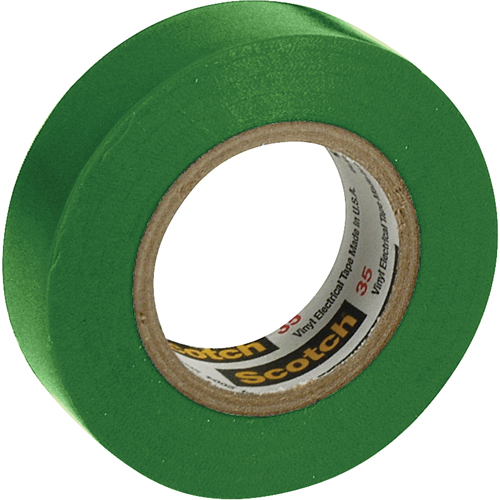 Scotch&reg; 35 Colour Coded Tape, 12.7 mm (1/2") x 6.1 m (20'), Green, 7 mils Ontario Safety Products