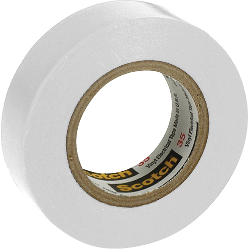 Scotch&reg; 35 Colour Coded Tape, 12.7 mm (1/2") x 6.1 m (20'), White, 7 mils Ontario Safety Products