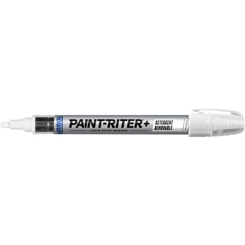 Paint-Riter&reg;+ Detergent Removable Paint Marker, Liquid, White Ontario Safety Products