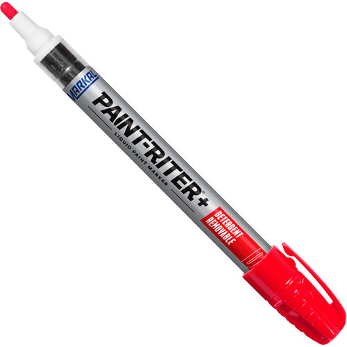 Paint-Riter&reg;+ Detergent Removable Paint Marker, Liquid, Red Ontario Safety Products