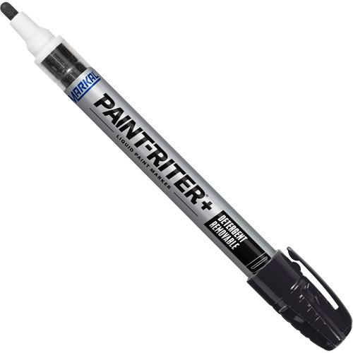Paint-Riter&reg;+ Detergent Removable Paint Marker, Liquid, Black Ontario Safety Products