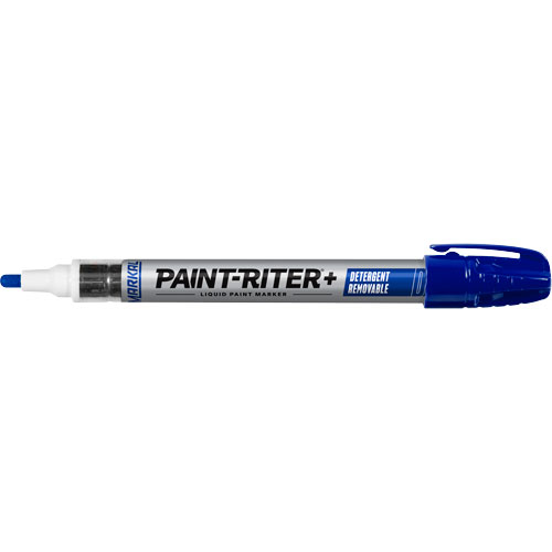 Marqueur &agrave; peinture nettoyable au d&eacute;tergent Paint-Riter+, Liquide, Bleu Ontario Safety Products