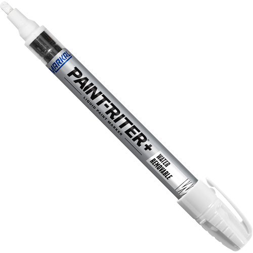 Marqueurs &agrave; la peinture nettoyable &agrave; l'eau Paint-Riter+, Liquide, Blanc Ontario Safety Products