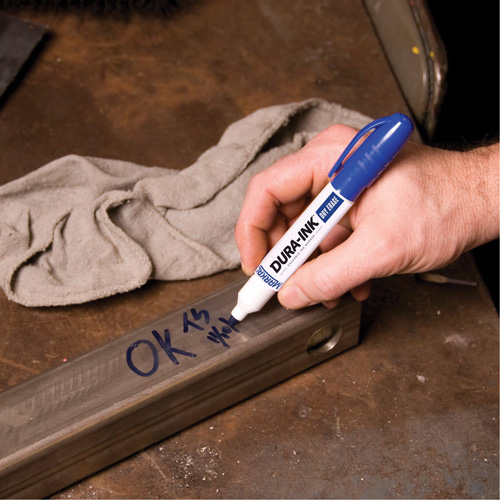 Marqueurs &agrave; essuyage &agrave; sec Dura-Ink, Bleu, Pointe Ronde Ontario Safety Products
