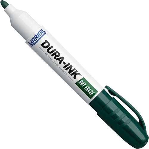Marqueurs &agrave; essuyage &agrave; sec Dura-Ink, Vert, Pointe Ronde Ontario Safety Products