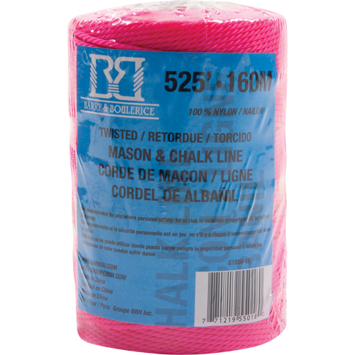 Corde pour maçon/ligne de craie, 525', Nylon Ontario Safety Products
