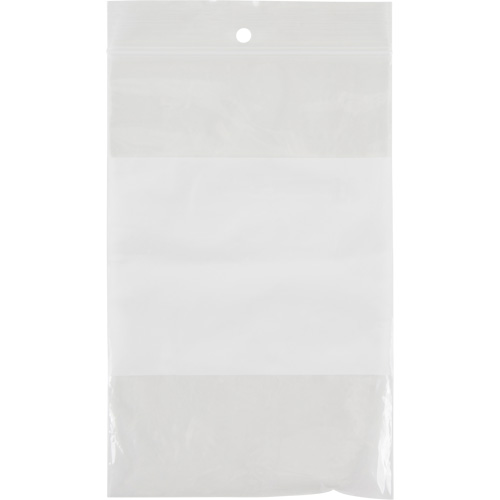 White Block Poly Bags, Reclosable, 6" x 4", 2 mils Ontario Safety Products