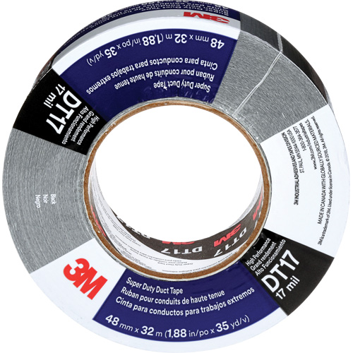 DT17 Super-Duty Duct Tape, 17 mils, Black, 48 mm (2") x 32 m (105') Ontario Safety Products