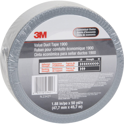 Ruban pour conduit &eacute;conomique 1900, 5,8 mils, Argent, 48 mm (2") x 5,7 m (18,7') Ontario Safety Products
