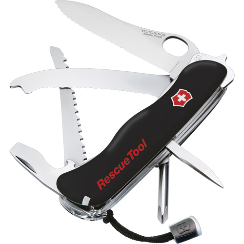 RescueTool Pocket Knife, 12 Functions, 0.3 lbs. Ontario Safety Products