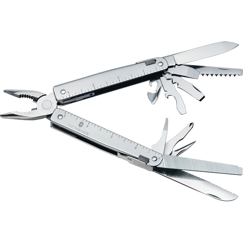 SwissTool Multi-Tool with Lockable Blade, Metal, Metal Handle, 155 mm L, 26 Functions, 0.7 lbs. Ontario Safety Products