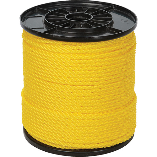 1/4" Yellow Twisted 3-Strand Rope, Polypropylene, 550' Ontario Safety Products