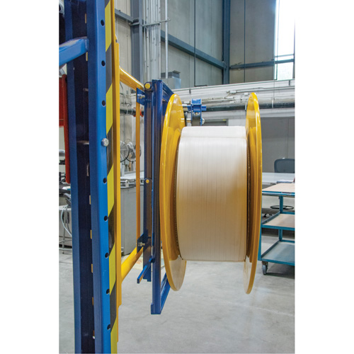 Strapping Dispenser, Polyester/Steel/Polypropylene Straps, 16"/8" Core Dia., 3"/8"/6" Roll Width Ontario Safety Products