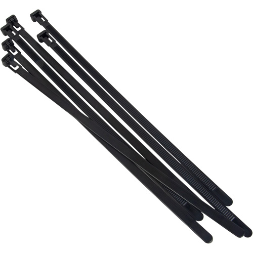 Attache-c&acirc;ble r&eacute;utilisable, Longueur 8", R&eacute;sistance &agrave; la traction 50 lb, Noir Ontario Safety Products