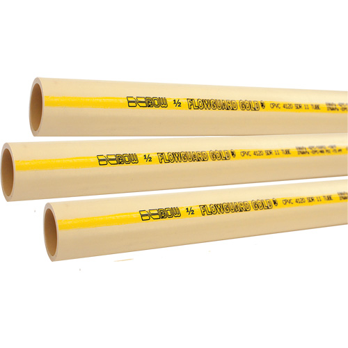 Flowguard Gold&reg; Hot & Cold Water Pipe, CPVC, 20' L x 1.25" Dia. Ontario Safety Products