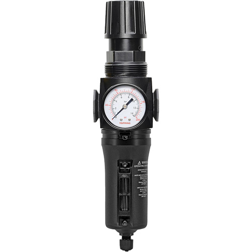 Manual Drain Filter/Regulator with Metal Bowl Modulair 300, 1/4" NPT, 250 PSI, 5.1 fl. oz. Capacity Ontario Safety Products