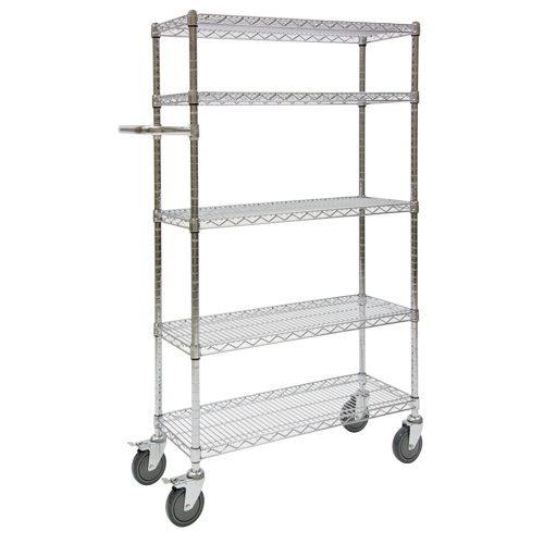 Chariots &agrave; pousser, Chrom&eacute;, 30' x 60" x 14", Capacit&eacute; 800 lb Ontario Safety Products