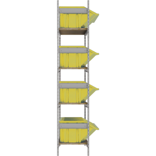 Wide Span Shelving with Jumbo Plastic Bins, Steel, Boltless, 800 lbs. Capacity, 66" W x 72" H x 18" D Ontario Safety Products
