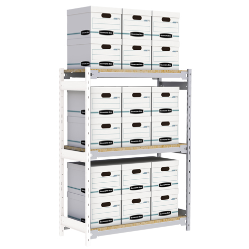 &eacute;tag&egrave;re-classeur de grande largeur, Acier, 3 Tablettes, 42" la x 18" p x 60" h, Ensemble Ajout Ontario Safety Products