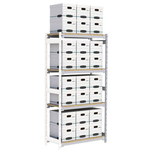 &eacute;tag&egrave;re-classeur de grande largeur, Acier, 4 Tablettes, 42" la x 18" p x 84" h, Ensemble Ajout Ontario Safety Products
