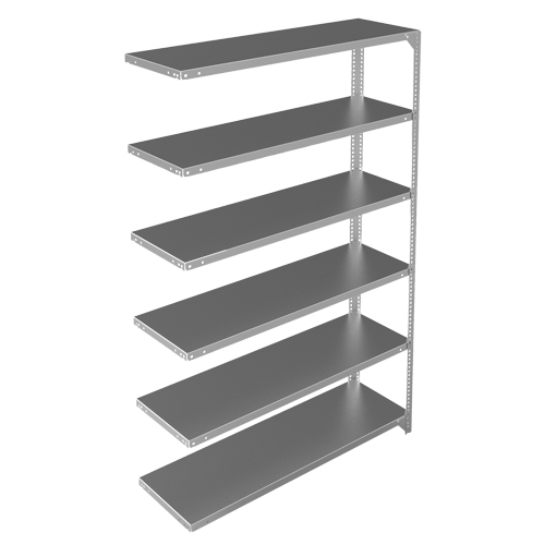 Shelving Unit, Galvanized Steel, Slotted Angle, 300 lbs. Capacity, 48" W x 72" H x 15" D Ontario Safety Products