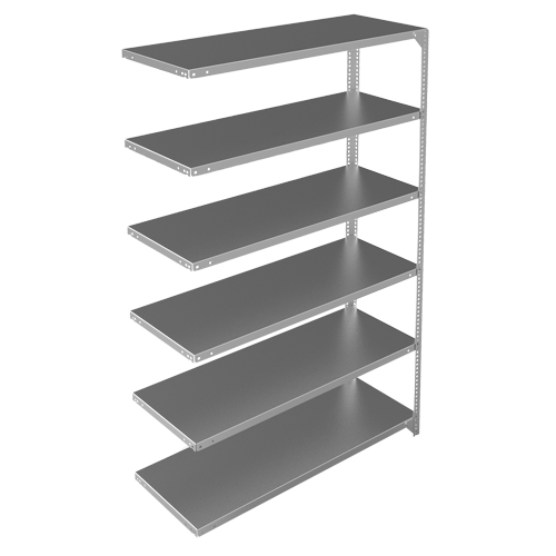 Shelving Unit, Galvanized Steel, Slotted Angle, 275 lbs. Capacity, 48" W x 72" H x 18" D Ontario Safety Products