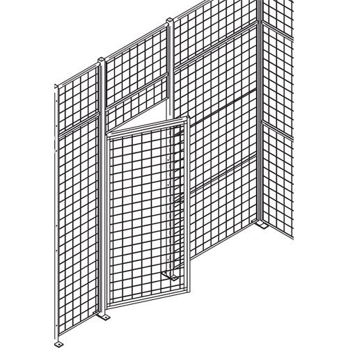 Porte basculante &agrave; guichet pour cloison en treillis m&eacute;tallique, 4' la x 7' h Ontario Safety Products