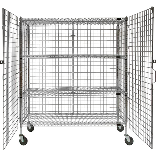 Security Cart, Chrome Plated, 60" x 69" x 24", 500 lbs. Capacity Ontario Safety Products