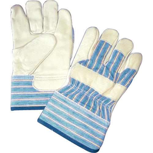 Lined Gloves, One Size, Grain Cowhide Palm, Cotton Fleece Inner Lining Ontario Safety Products