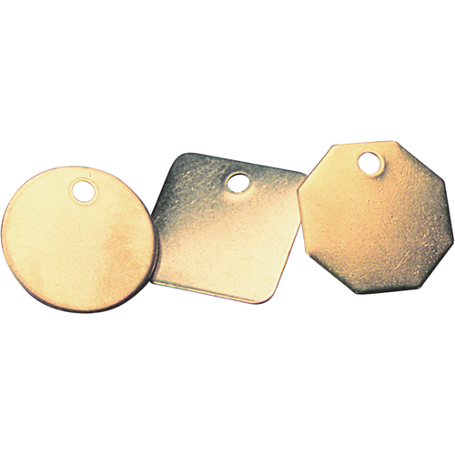 &eacute;tiquettes vierges, Laiton, 1,25" dia. Ontario Safety Products