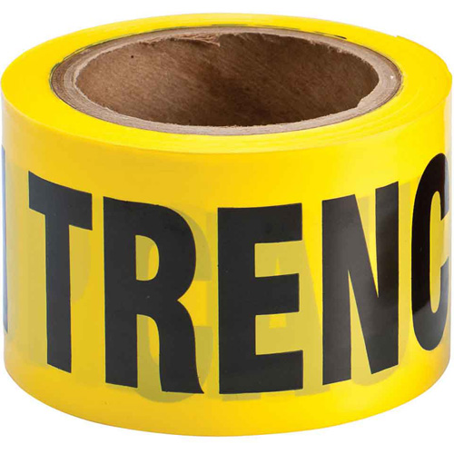 Barricade Tape, English, 3" W x 200' L, 3 mils, Black on Yellow Ontario Safety Products